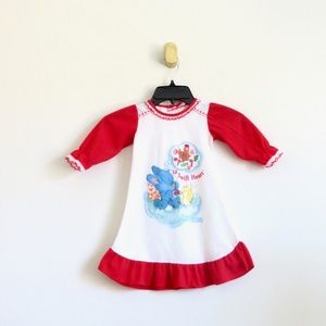 Bates Jama Vintage 80s Care Bear Cousins Nightgown Christmas PJs Dress 12 MO